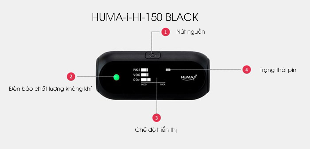 may do chat luong khong khi huma i HI 150 Black 3 - Máy đo chất lượng không khí Huma-i HI-150 (Black)