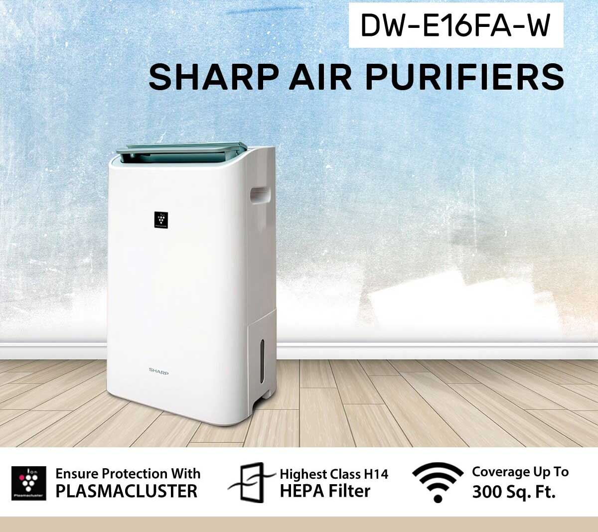 may loc khong khi hut am sharp DW E16FA W - Top 4 máy lọc không khí hút ẩm dành cho gia đình tốt nhất 2020.